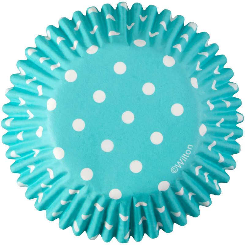 Baby Blue with White Polka Dots Cupcake Liners, 75-Count