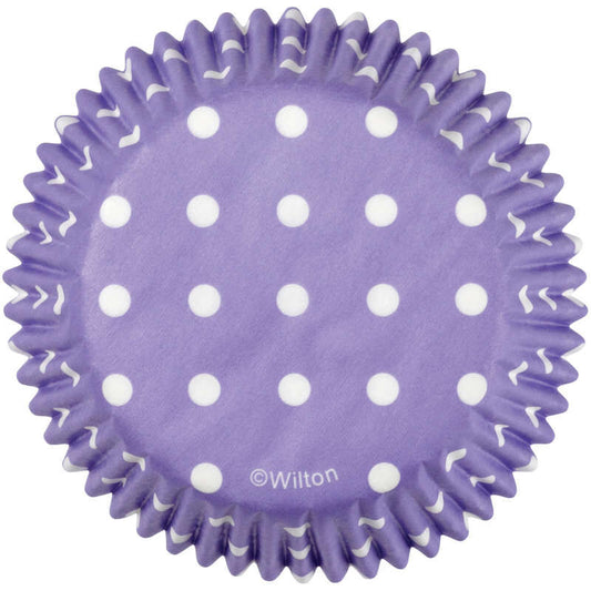 Lavender with White Polka Dots Baking Cases, 75-Count