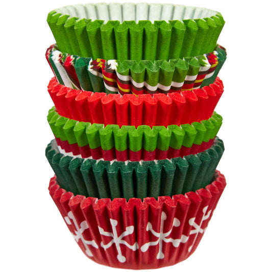 Christmas Red & Green Mini Cupcake Liners, 150-Count