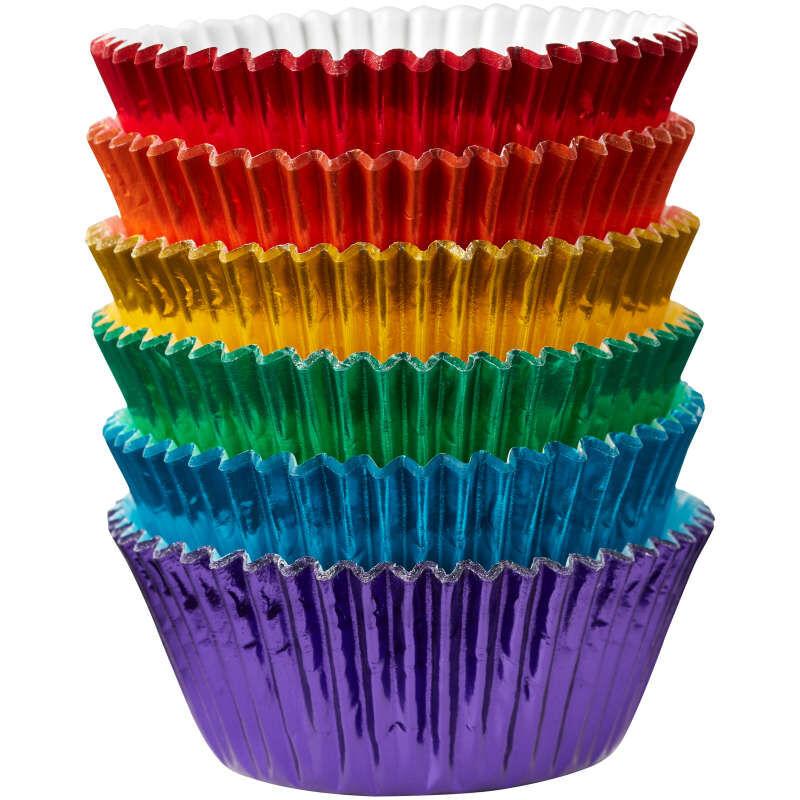 Multicolored Foil Cupcake Liners, 72-Count