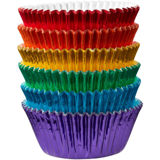 Multicolored Foil Cupcake Liners, 72-Count