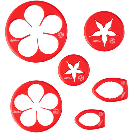 Gum Paste Rose Cut-Outs Set, 6-Piece