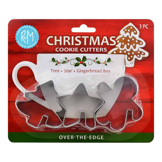 CHRISTMAS OVER THE EDGE COOKIE CUTTERS 3 PC SET