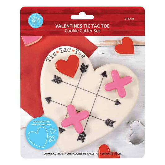 VALENTINES TIC TAC TOE 3 PC COOKIE CUTTER SET