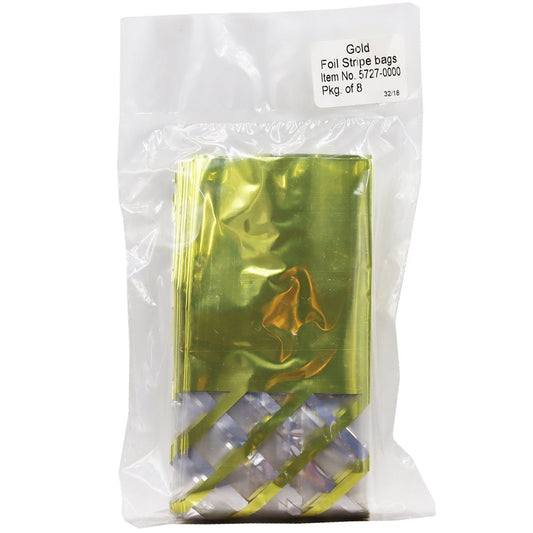 Candy Bags, Gold Foil Stripe (8 pack)