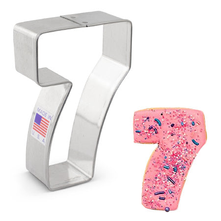Number 7 Cookie Cutter 3 1/4" x 2 1/8"