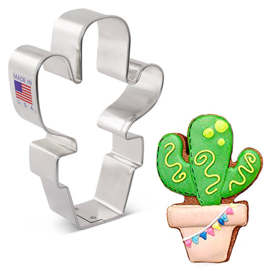 Potted Cactus Cookie Cutter 3 7/8"