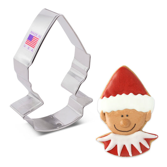 Cute Elf Cookie Cutter, 4" 3.8" x 2.75"