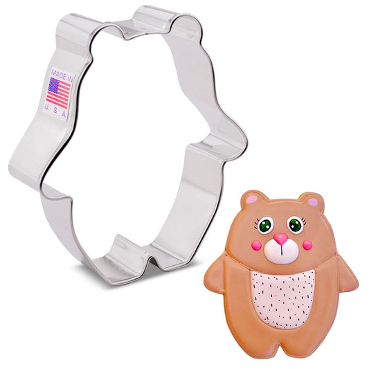 Bear Hug Bear Cookie Cutter, 3.6" 3.6" x 3.3"