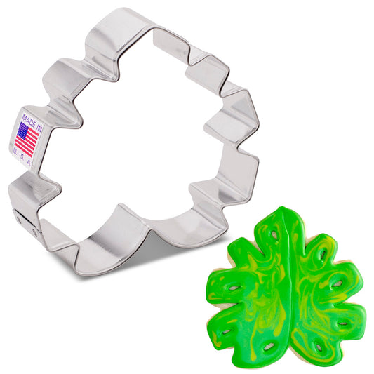 Monstera Leaf Cookie Cutter, 3" 3.35" x 3.35"