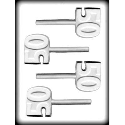 Number 50 Sucker Hard Candy Mold
