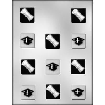 Square Graduation 1-1/4" Mint Chocolate Mold