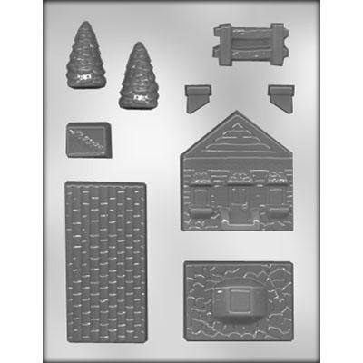 House With Fence 3D Chocolate Mold