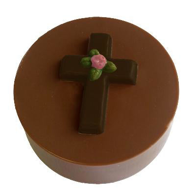Cross With Rose Round Sandwich Cookie Chocolate Mold
