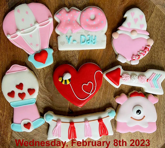 Wednesday 2/8/2023: Sugar Cookie Decorating class - Valentine Theme (Please read class details below)