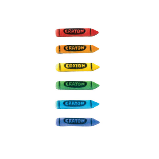 Crayons Assortment Dec-Ons® Decorations, Set of 6
