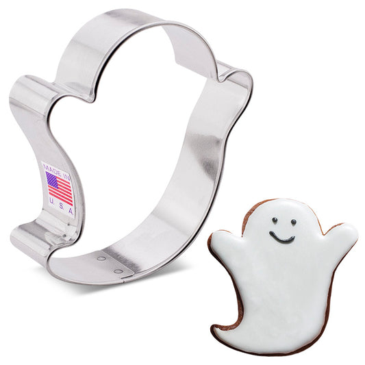 Ghost Cookie Cutter, 3.35" 3.35" x 2.9"