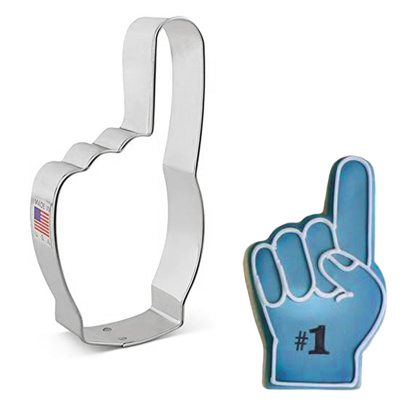 Number One Fan Hand Cookie Cutter 4 3/4" x 2 1/2"
