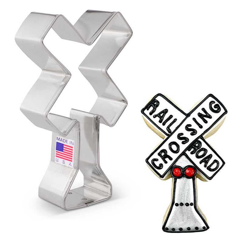 Railroad Crossing Sign Cookie Cutter 4 1/4"
