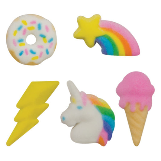 Rainbow Party Assortment Dec-Ons® Decorations, Set of 5