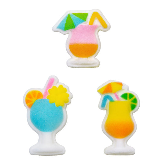 Tropical Drinks Assortment Dec-Ons® Decorations, Set of 3