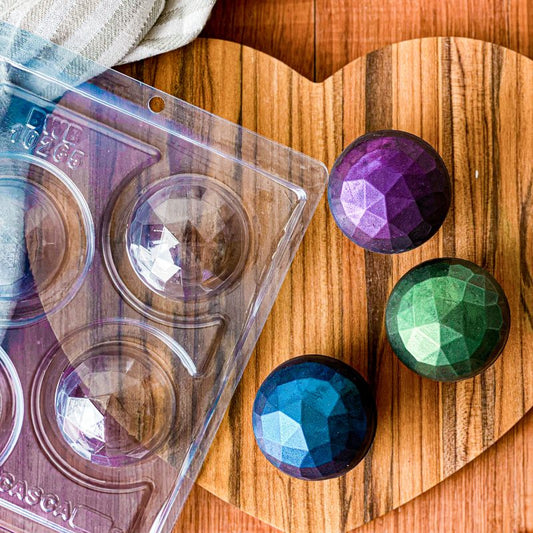 BWB 3 piece chocolate mold: 60mm GEOMETRIC SPHERE