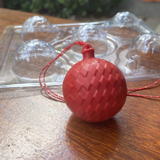 BWB 3 piece chocolate mold: CHRISTMAS BALL ORNAMENT
