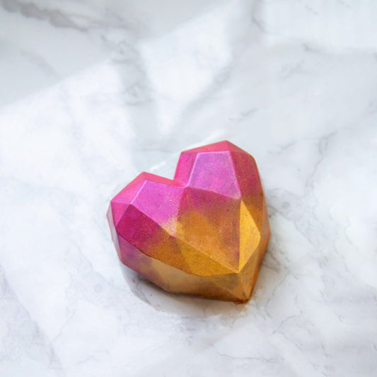 BWB 3 piece chocolate mold: GEOMETRIC HEART SMALL