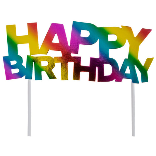 6 x 7 Rainbow "Happy Birthday Cake Topper