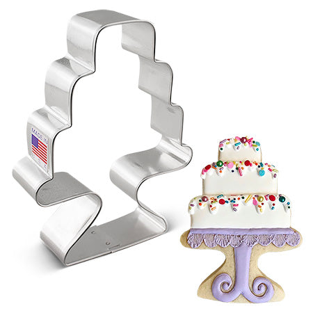 Cake w/ Stand Cookie Cutter 3 1/2"