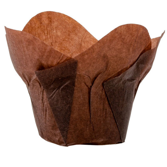 Chocolate Brown Lotus Mini Baking Cups, 10ct