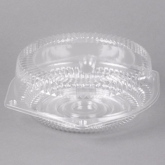 8" Hinged Clear Pie Container with High Dome Lid