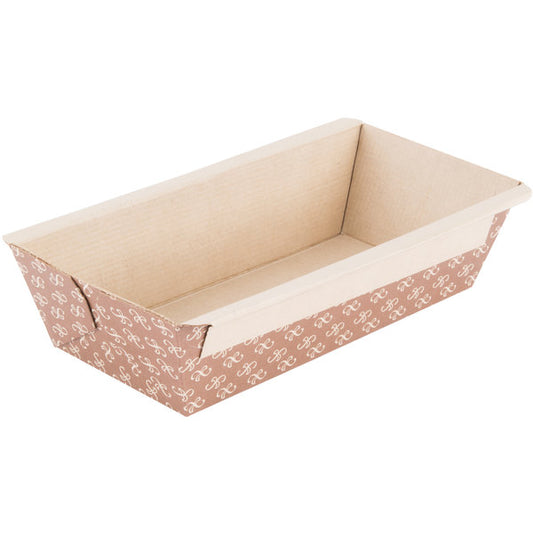 1 lb. Bake and Show Corrugated Kraft Paper Bread Loaf Pan