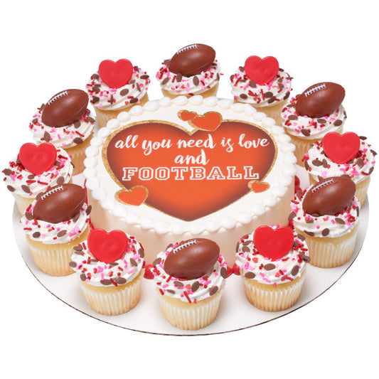 Football Cupcake Rings, 12 ct
