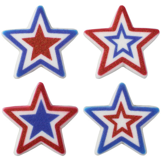 Large Patriotic Stars Assortment Dec-Ons® Decorations set of 4