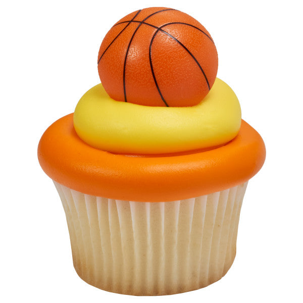 3D Basketball Cupcake Rings set of 12