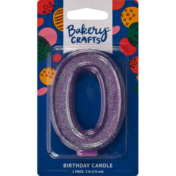 0 Glitter Numeral Candles