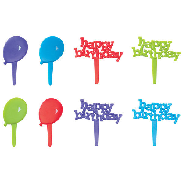 Happy Birthday and Balloons DecoPics®set of 12