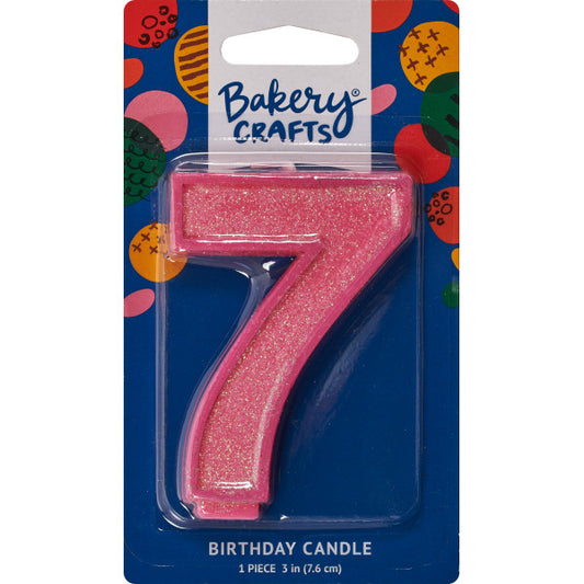 7 Glitter Numeral Candles