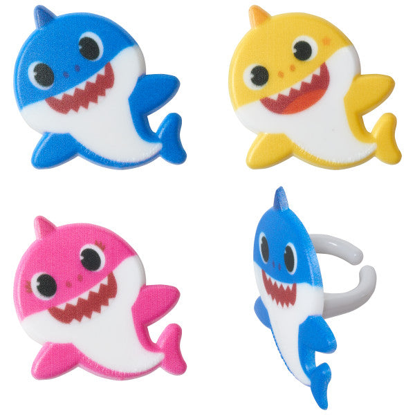 Baby Shark Mommy, Daddy and Baby Cupcake Rings set of 12