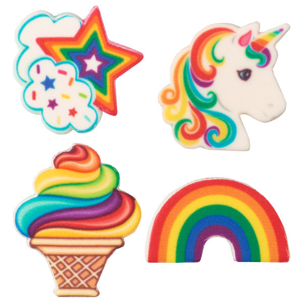 Mini Unicorn Assortment Sweet Décor® Printed Edible Decorations set of 4