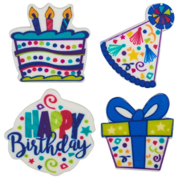 Party Time Assortment Sweet Décor® Printed Edible Decorations set of 4